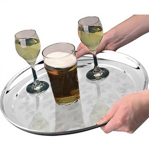 Vendedor superior Bandeja DE SERVICIO DE ACERO INOXIDABLE Ecológico Plato de cena profundo Platos de cargador Juegos de utensilios de cocina Vajilla Bandeja de servicio - Product Image 1