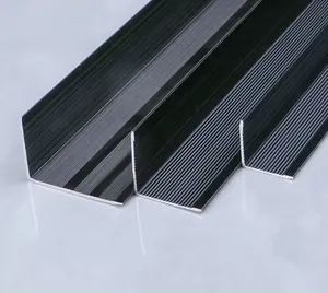 L50 x 50mm 90 derajat sudut disikat, logam hitam bentuk l marmer aluminium sudut ubin trim tepi