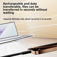 Câble USB 2.0 USB-C de 1m, vente chaude d'usine, charge rapide PD 240W 5A, conducteur en cuivre pur, alliage d'aluminium, PVC/Nylon, logo personnalisé