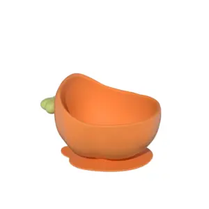 Produk bayi lucu wortel sendok garpu piring isap mangkuk cangkir Sippy Set alat makan BPA bebas Makanan kelas silikon Set makan bayi