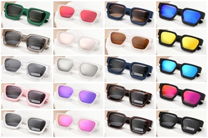 Occhiali da Sole Polarizzati PC Spessi Quadrati di Alta Gamma con Logo Personalizzato in Metallo Vintage alla Moda per Uomo e Donna - Product Image 3
