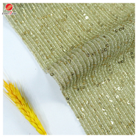 Vente en gros de textiles à paillettes de luxe en polyester plissé, tulle, paillettes, tissus de Noël plissés pour vêtements, robes