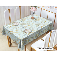 Nappe de table semi-circulaire moderne à motif paysager en plastique, imperméable et anti-taches, idéale pour la maison et les fêtes – Meilleure vente