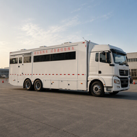 Camion utilitaire de transport mobile en aluminium avec benne de rangement et stabilisateurs, moteur diesel