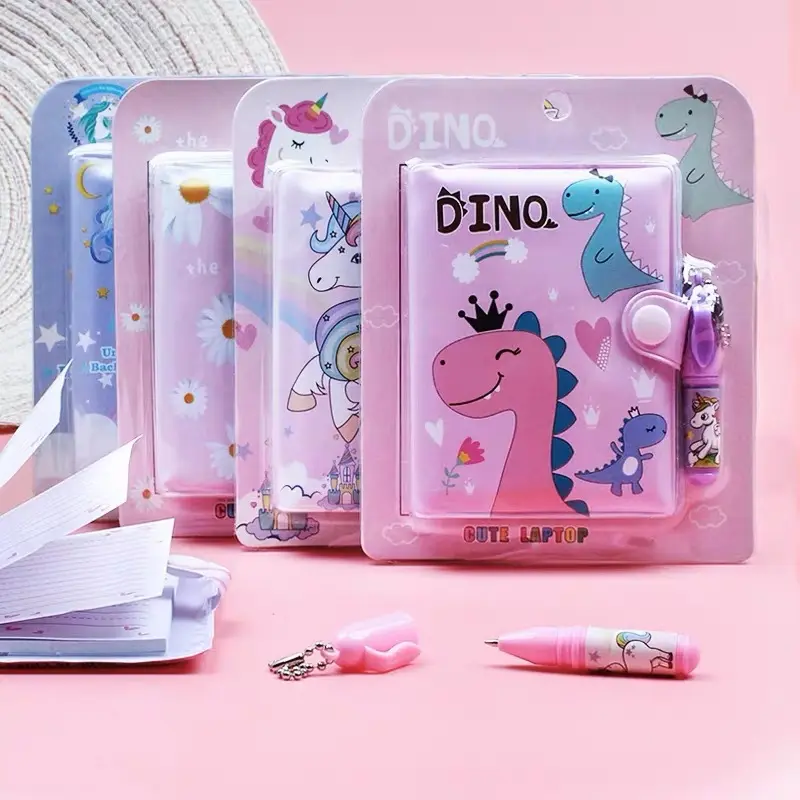 Notebook Set For Primary School Students Lovely Children's Stationery Small Prizes Travel Notepad Female Password Book Manual