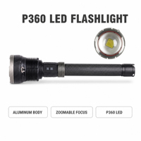 Lampe torche LED rechargeable XHP360, 14000 lumens, haute puissance, super lumineuse, zoomable, étanche IP65, en alliage d'aluminium, portée de 500 m