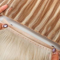 Nouvelles extensions de cheveux de luxe 100% vierges Remy, double épaisseur, invisibles, sans couture, à clipser, couleurs claires