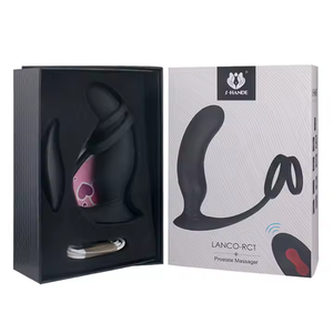 Best Verkopende 3 In 1 Man Mannelijke Siliconen Penis Ring Vertraging Tijd Afstandsbediening Vibrerende Haan Ring Elektronische Prostaat Massager - Product Image 2
