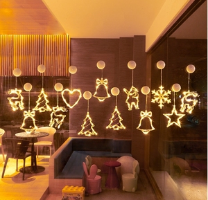 Đèn LED trang trí Giáng sinh hình bông tuyết ông già Noel treo cửa sổ, đồ trang trí nhà cửa Giáng sinh năm mới 2025 - Product Image 3