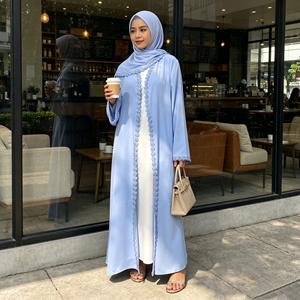 Abaya de Verano con Encaje y Hijab de Chifón a Juego, Conjunto de 2 Piezas, Vestido Modesto para Mujeres Musulmanas, Estilo Dubái, Nida Abaya 14820 # - Product Image 2