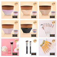 Ensemble de pinceaux de maquillage professionnels de luxe, vegan, de haute qualité, en gros, avec étiquette privée personnalisée, pour le visage, 15 pièces par ensemble