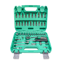 Juego de Llaves de Trinquete de 46 Piezas y 72 Dientes, Juego de Llaves de Tubo Métricas de Alta Resistencia para Reparación de Automóviles, Taller y Uso Doméstico