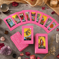 Jeu de cartes de tarot en PVC noir allemand de haute qualité, imprimé sur mesure, écologique, recyclable, avec guide et boîte