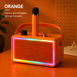Enceinte karaoké Bluetooth <span class=keywords><strong>SP500</strong></span> en bois haut de gamme avec 2 micros doubles - Product Image 2