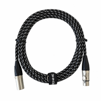 Câble de microphone XLR mâle-femelle OEM RH-X074 en tweed avec blindage spiralé, gaine en PVC et conducteur en cuivre sans oxygène