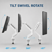 Soporte de Monitor Mecánico Ajustable con Resorte, Capacidad de Carga de 2-9 kg, Extensión de 516 mm, Soporte de Escritorio VESA para Espacio de Trabajo Profesional