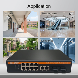 Tincam สมาร์ท8*10/100/1000M พอร์ต + <span class=keywords><strong>2</strong></span>*10/100/1000M พอร์ตอัปลิงค์ + 1*1.25G SFP Ai Gigabit Ethernet Switch สวิตช์ POE เครือข่ายสำหรับกล้องวงจรปิด - Product Image 4