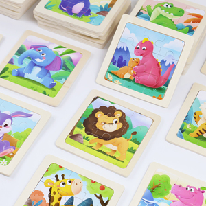 Portable enfants en bois animal puzzle maternelle transport fruits océan éducation précoce cognitif puzzle conseil pour enfant - Product Image 5