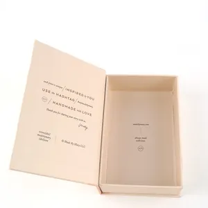 مخصص الفاخرة صديقة للبيئة الطباعة على شكل كتاب حزمة صندوق كرتون من الورق المقوّى صندوق ورقي مع المغناطيس لمستحضرات التجميل تخصيص 500 قطعة