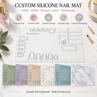 Tapis anti-dérapant en silicone pour les ongles, tampon inversé pour la pratique de la formation en salon