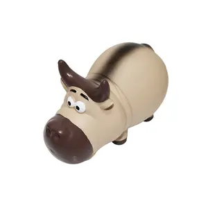 Thinkerpet Wholesale Hippo Bull Rhino Latex Animals Toys For Pets Squeak Soft Pet Dog Toy For Aggressive Chewer