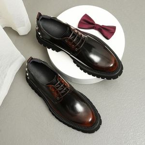 Classic Design Men's Formal <b>Shoes</b>-High Quality Waterproof Breathable <b>Height</b> <b>Increasing</b> Autumn Wedding Lace-Up Closure Pointed - Product Image 1