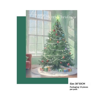 Venta al por mayor de papel kraft grueso y materiales de embalaje para ramos de flores con ambiente navideño - Product Image 6