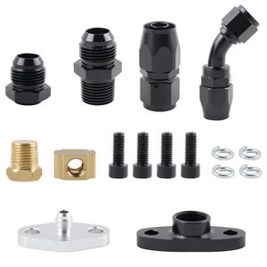 ชุดซ่อมเทอร์โบชาร์จเจอร์สำหรับ T3 T4 T04E T60 T70 ท่ออลูมิเนียมอัลลอยสีดำพร้อมอุปกรณ์และปะเก็น - Product Image 5