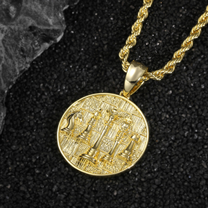 Pendentif rond en zircon plaqué or 14 carats de haute qualité, personnalisé, pour rappeur - Product Image 3