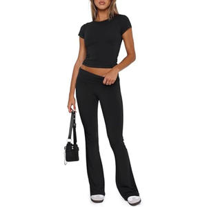 Großhandel Custom LOGO Design Jogger Sport Plus Size Trainings anzüge Fitness Schweiß absorbierende Outfits 2-teiliges Set Damen Set - Product Image 5