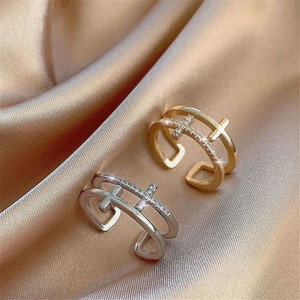Fashion Jewelry Drop Shipping Support Scratch Resistant Hammered Texture Affordable Luxury High Quality Brass <b>Rings</b> <b>Set</b> - Product Image 3
