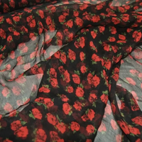 Erstaunliches Blumen design Hohe Qualität Günstiger Preis Auf Lager Heißes Verkaufs material Seiden krepp Chiffon Stoff für Damen Kleid Kleidung
