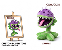 Peluche personnalisée Blue Peashooter, jouet en peluche de dessin animé en forme de plante, cadeau pour jeu, figurine en peluche personnalisée OEM ODM