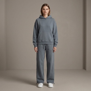 Set Felpa con Cappuccio e Pantaloni <span class=keywords><strong>Oversize</strong></span> in <span class=keywords><strong>Pile</strong></span> Pesante 400GSM per <span class=keywords><strong>Donna</strong></span>, Stile Y2K Personalizzabile, Produzione ODM/OEM - Product Image 5