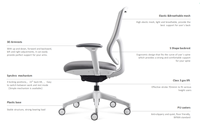 Chaise de bureau ultra-adaptative, chaise de bureau à dossier haut, soutien lombaire, design moderne, chaise de travail exécutive, réglage par vis