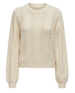 Pull en tricot torsadé pour femme, col rond, manches longues, tricot épais, mélange viscose, nylon, polyester, décontracté, toutes saisons - Product Image 2