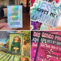 Vente en gros d'étiquettes personnalisées OEM autocollant décoratif étanche holographique arc-en-ciel réfléchissant découpé à l'emporte-pièce