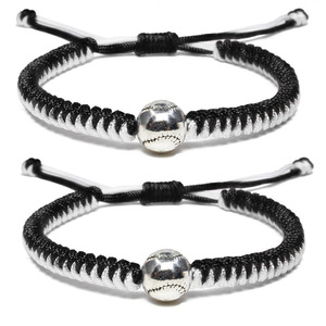 Venta al por mayor de fútbol encanto hecho a mano cuerdas trenzadas pulsera tejida Copa Europea de fútbol cuerda trenzada pulseras Fans regalos - Product Image 3