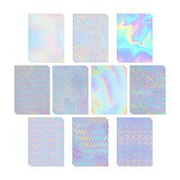 Film de recouvrement holographique en verre, papier autocollant holographique, vinyle transparent holographique à froid, feuilles de plastification holographique A4 pour photos