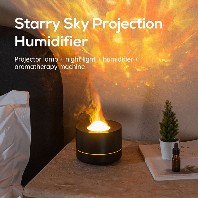 Mini Star Projection Multifunctional Ultrasonic Waterless Aroma Diffuser USB Rechargeable Essential Oil Timer for Room Decor