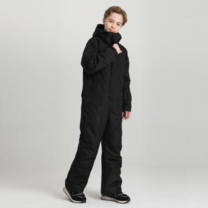 Combinaison de ski professionnelle pour enfants plus âgés, nouvelle collection hiver, 100% polyester, à capuche, fermeture éclair, chaude, respirante, durable, coupe-vent, imperméable - Product Image 3
