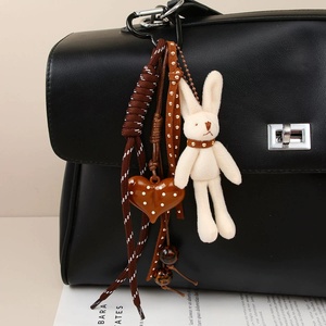 Hot Sale Girls Cartoon Rabbit <b>Key</b> Chain Cute Bunny Purse Bag Spot Heart Pendant Keychain Promotion Gift Women Handbag Charms - Product Image 1