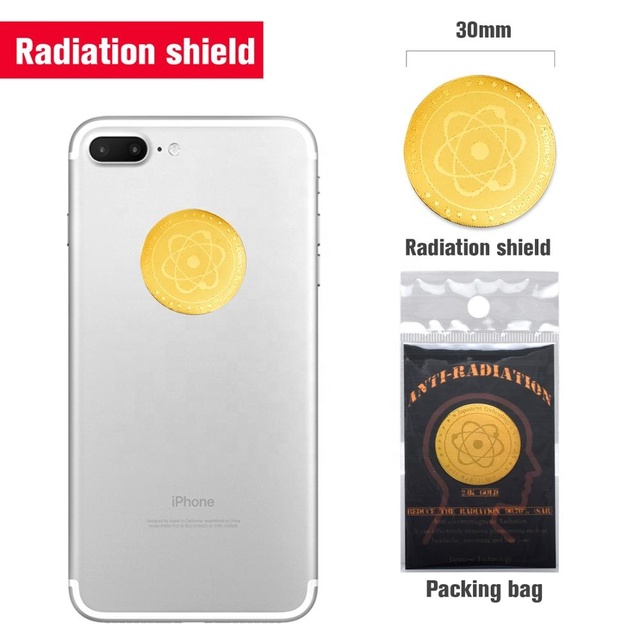 3000cc Anti-Radiation Energy Shield Paper Sticker 99.99% EMF Protection Chip for Cell Phones Laptops Computers Gold Waterproof