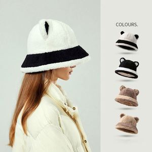 Sombrero de Pescador de Felpa Suave con Orejas de Gato y Oso, Estilo Casual de Dibujos Animados para Invierno - Product Image 6