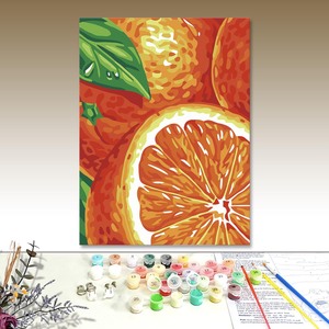 Paint by Numbers Orange Fruit <b>Canvas</b> Art Modern Still Life Handpainted DIY Square Eco-Friendly Solid Wood <b>Frame</b> Digital Printing - Product Image 1