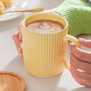 Taza <span class=keywords><strong>de</strong></span> Café <span class=keywords><strong>de</strong></span> Cerámica <span class=keywords><strong>de</strong></span> Doble Pared y Gran Capacidad, Diseño Simple, Forma Recta, para Oficina, Hogar, Fiestas, Desayuno, <span class=keywords><strong>Avena</strong></span> - Product Image 5