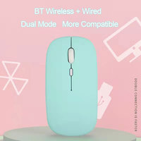 Beyaz pembe ofis Tablet PC şarj edilebilir kablosuz klavye ve fare Combos Set için kablolu fare ile Android cep telefonu Ipad