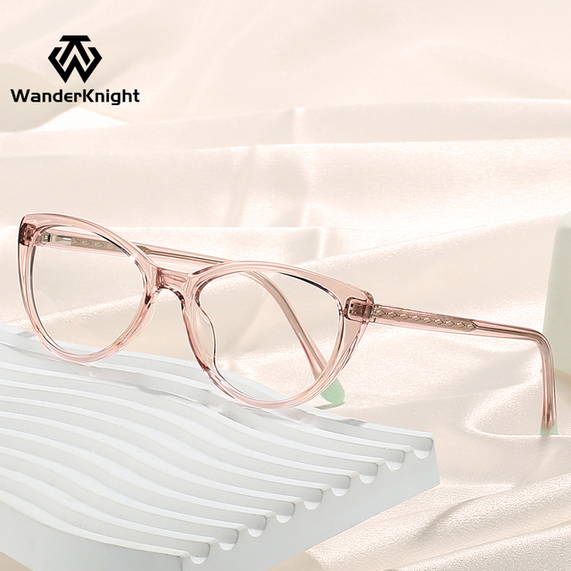 Fashion Design Optical Frame Cat Eye TR90 Frames Acetate Temples Eyeglasses Frames for All Face Spectacles Eyeglasses Spring