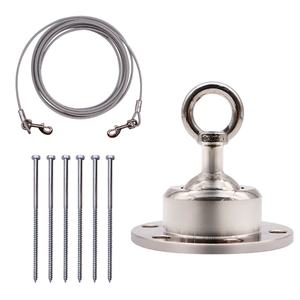 Anclaje de Jardín para Perros, Giratorio 360°, Portátil, Resistente, Plateado, para Viajes al Aire Libre, con Cable de 30 pies, Personalizado de Fábrica - Product Image 1