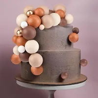 80-teiliges Kaffee-Weiß-Gold Schaumstoffball-Set Geburtstag Hochzeit Kuchen-Dekorations-Set Party-Dekorationszubehör